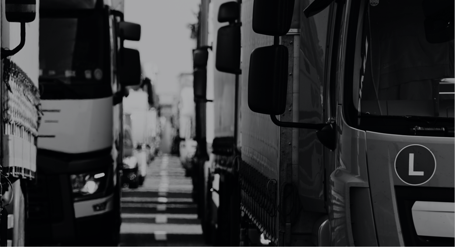 Picture of lorrys in black and white